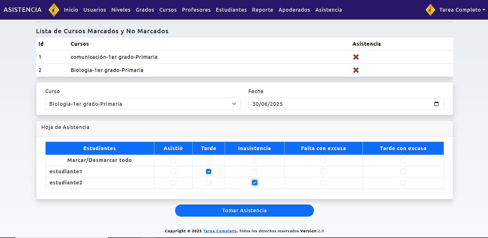 Asistencia Estudiantes